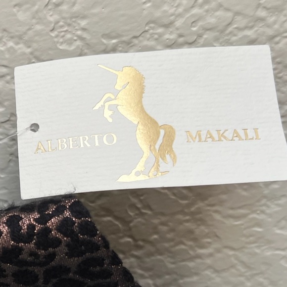 Alberto Makali Animal Print Blazer Brown Textured Open Front Jacket Cardigan - Picture 7 of 8